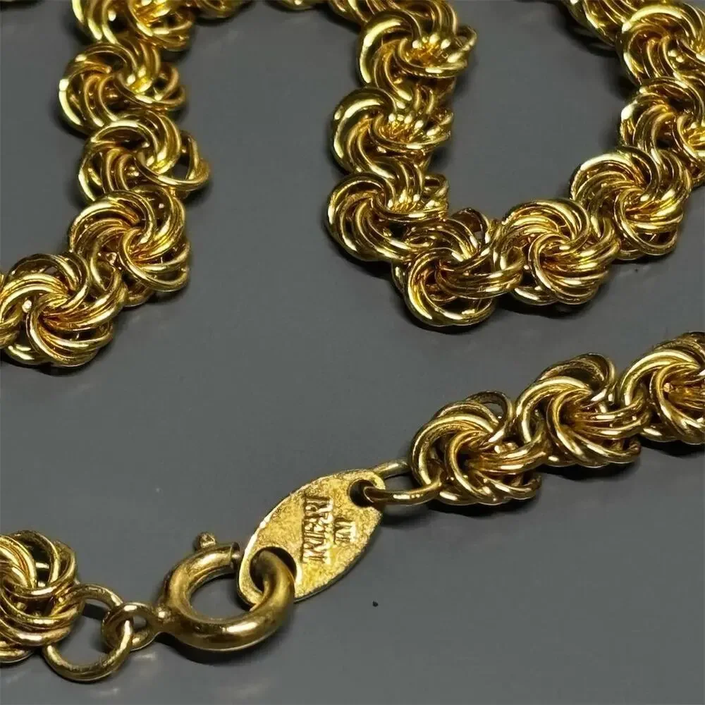 Trifari Vintage Gold-Tone Rope Style Chain Necklace 24